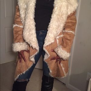 Faux suede and fur